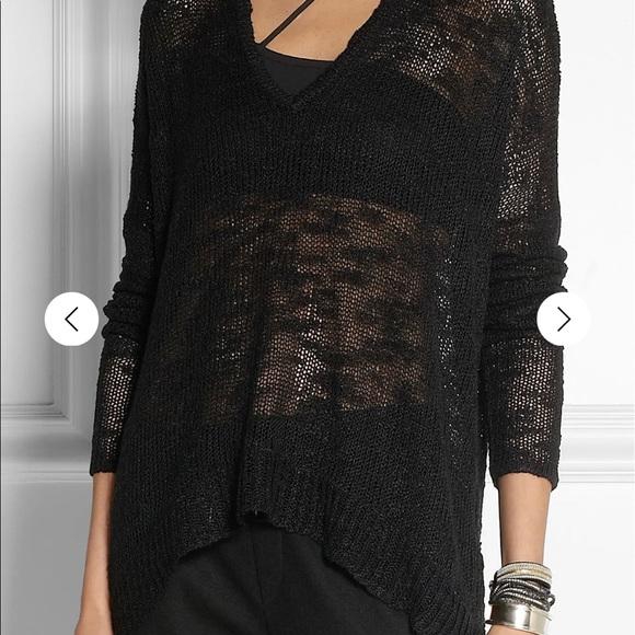 Helmut Lang Black Irregular Silk Knit Sweater - Picture 4 of 7